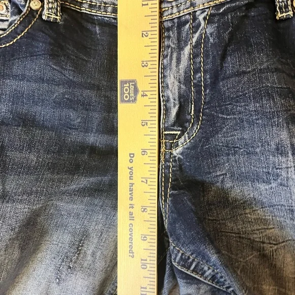 Ariya Distressed Blue Jeans WithSequins and Designs. Size 15/16 - Picture 8 of 10